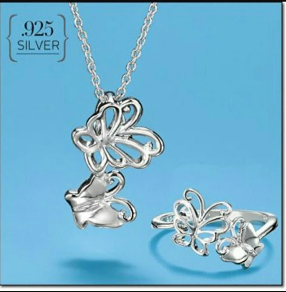 Sterling Silver Fluttering Butterfly Necklace